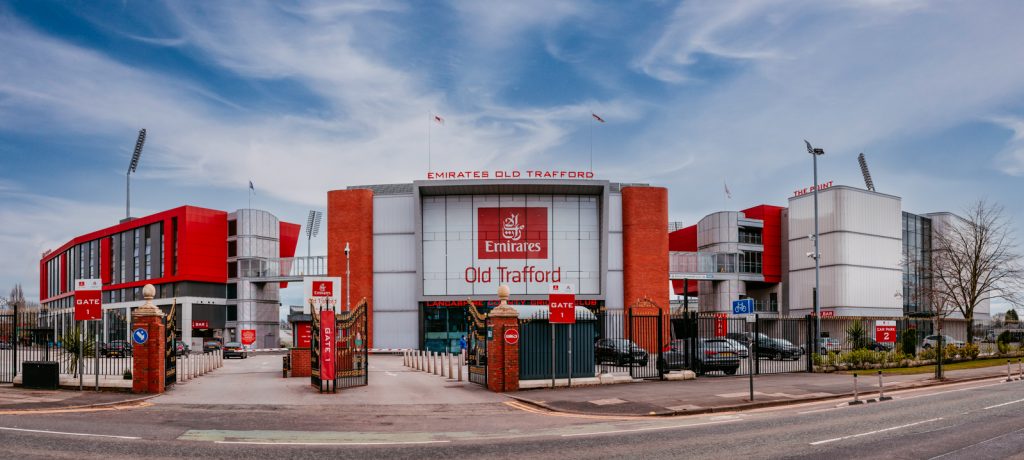 Front of Emirates Old Trafford building