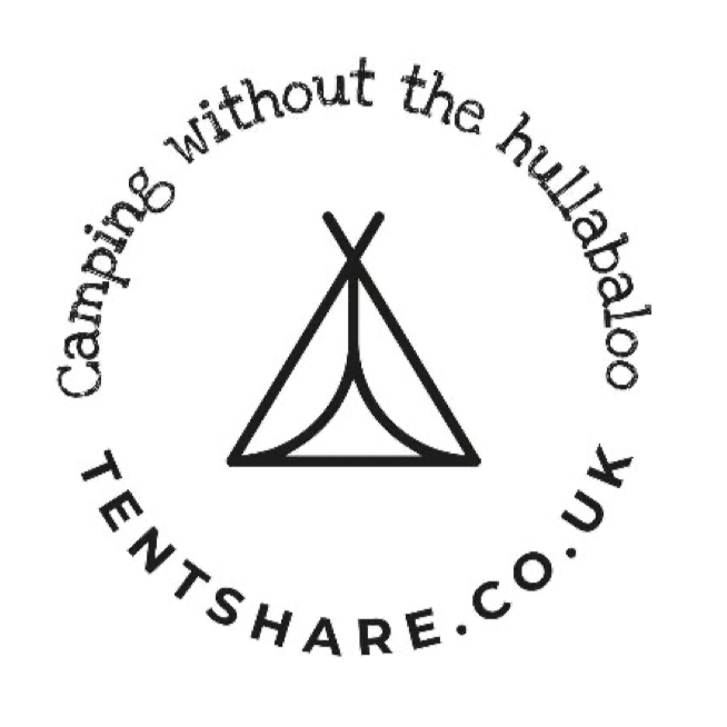 tentshare logo with tagline camping without the hullabaloo