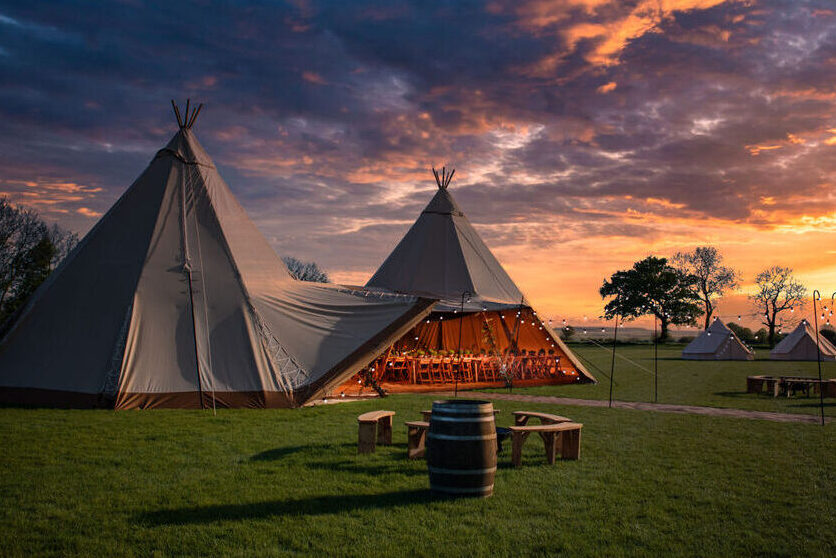 Sunset at Blue Sky Tipis
