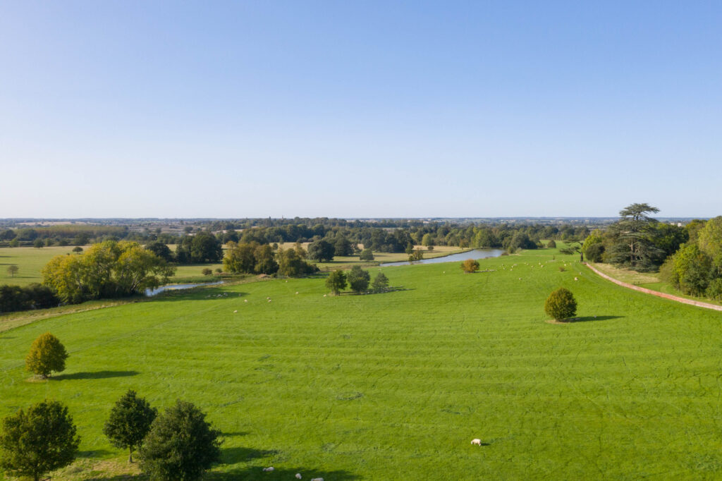 Aerial field view of the Claydon Estate